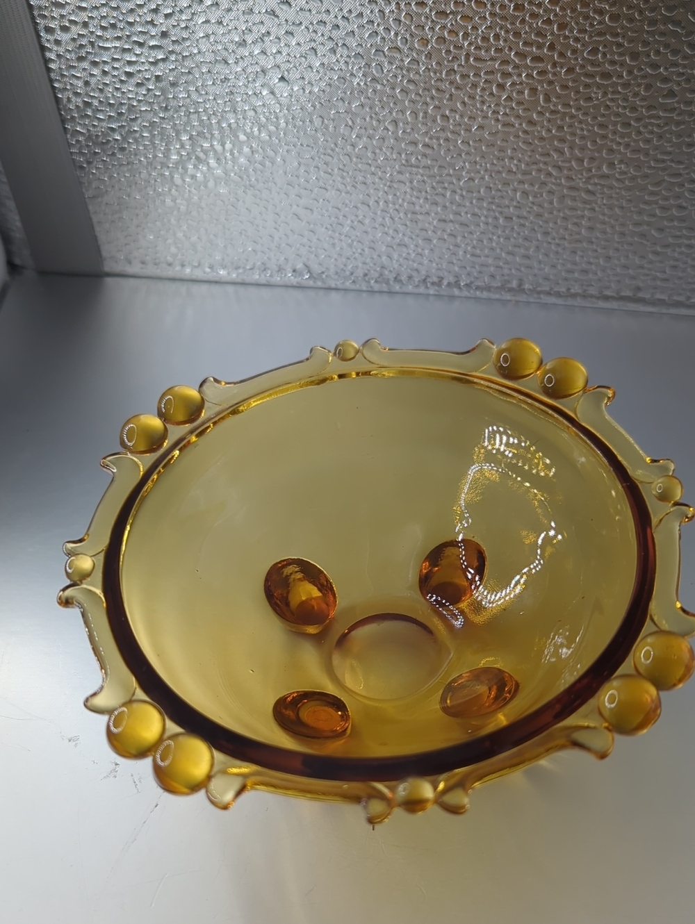 Amber Glass Decorative Bowl - Home Accents